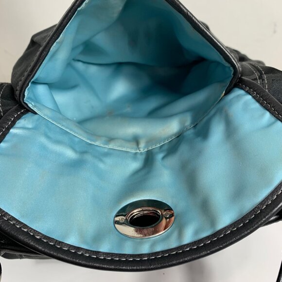 Coach Leah Black Signature Logo Jacquard Tote Shoulder Bag F13139 w/ Hang Tag - Picture 4 of 10